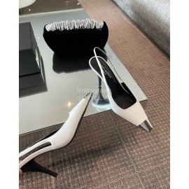 Ysl New Leather High Heels For Women White