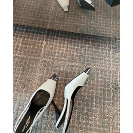 Ysl New Leather High Heels For Women White