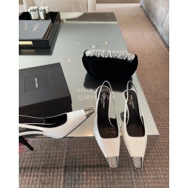 Ysl New Leather High Heels For Women White