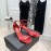 Ysl Amber Leather High Heeled Sandals For Women Red