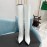 Ysl Fashion Cowhide Thick High Heeled Long Boots For Women White