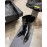 Ysl Fashion Patent Leather High Heeled Long Boots For Women Black