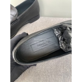 Zegna Autumn Winter Leather Casual Shoes For Men Black