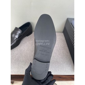 Zegna Autumn Winter Leather Casual Shoes For Men Black