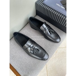 Zegna Autumn Winter Leather Tassels Casual Shoes For Men Black