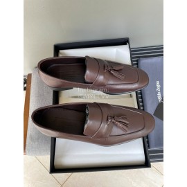 Zegna Autumn Winter Leather Tassels Casual Shoes For Men Coffee
