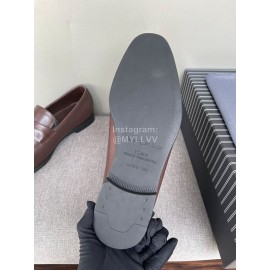 Zegna Autumn Winter Leather Tassels Casual Shoes For Men Coffee