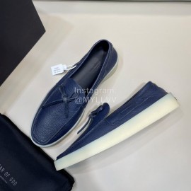 Zegna Fashion Leather Bow Casual Shoes For Men Blue