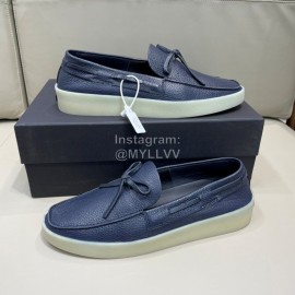 Zegna Fashion Leather Bow Casual Shoes For Men Blue