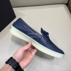 Zegna Fashion Leather Bow Casual Shoes For Men Blue