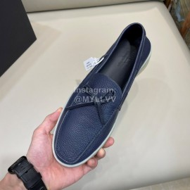 Zegna Fashion Leather Bow Casual Shoes For Men Blue