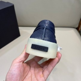 Zegna Fashion Leather Bow Casual Shoes For Men Blue