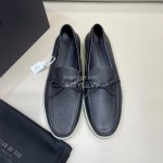 Zegna Fashion Leather Bow Casual Shoes For Men Black