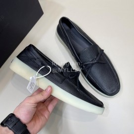 Zegna Fashion Leather Bow Casual Shoes For Men Black