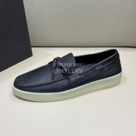 Zegna Fashion Leather Bow Casual Shoes For Men Black