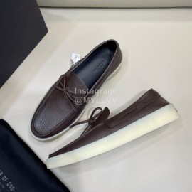 Zegna Fashion Leather Bow Casual Shoes For Men Coffee