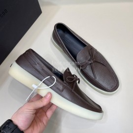 Zegna Fashion Leather Bow Casual Shoes For Men Coffee