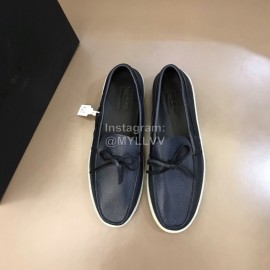Zegna Fashion Suede Loafers For Men Navy
