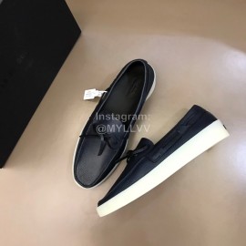 Zegna Fashion Suede Loafers For Men Navy