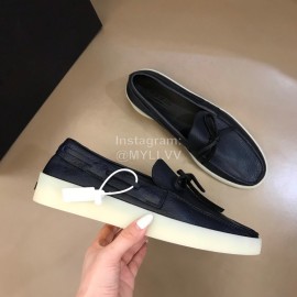 Zegna Fashion Suede Loafers For Men Navy