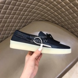 Zegna Fashion Suede Loafers For Men Navy