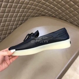 Zegna Fashion Suede Loafers For Men Navy