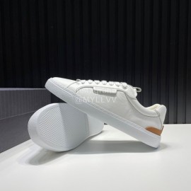 Zegna Triple Stitch Leather Sneakers For Men White