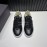 Zegna Triple Stitch Black Leather Sneakers For Men
