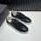 Zegna Triple Stitch Black Leather Sneakers For Men