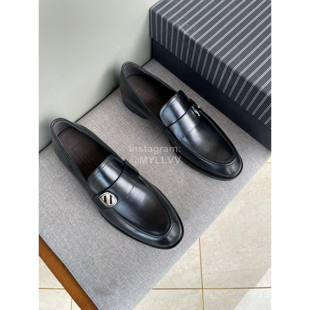 Zegna New Cowhide Casual Business Shoes For Men Black