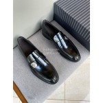 Zegna New Black Cowhide Business Casual Shoes For Men