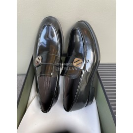 Zegna New Black Cowhide Business Casual Shoes For Men