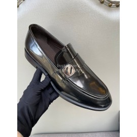 Zegna New Black Cowhide Business Casual Shoes For Men