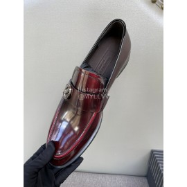 Zegna New Cowhide Business Casual Shoes For Men Reddish Brown