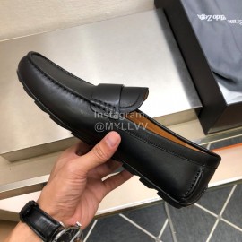 Zegna New Cowhide Business Casual Shoes For Men Navy