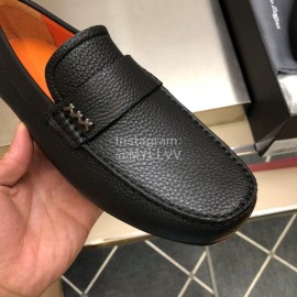 Zegna Litchi Grain Cowhide Casual Shoes For Men Black