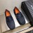 Zegna Litchi Grain Cowhide Casual Shoes For Men Navy