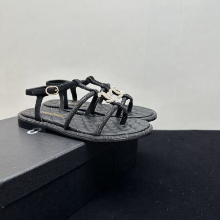 Chanel 25P New Full Diamond Roman Sandals