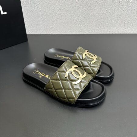Chanel Classic Diamond Grid Double C Straight Slippers