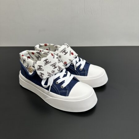 Chanel High Top Denim Canvas Casual Shoes