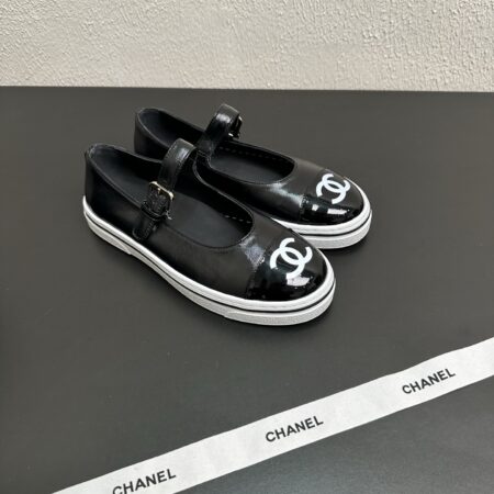 Chanel Mary Jane Flat Bottomed Color Blocked Casual Shoes