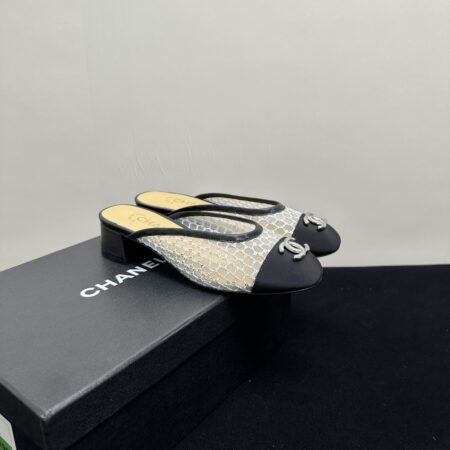 Chanel Transparent Mesh Heel Height 4cm Yarn Mill Shoes