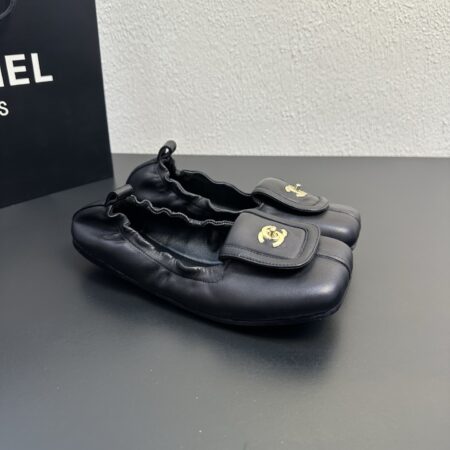 Chanel Classic Sheepskin Covered Boat Shoes