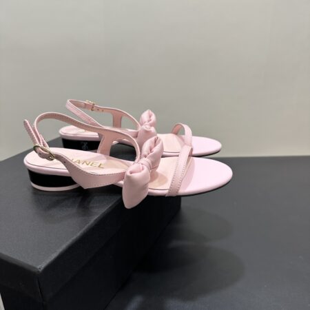 Chanel Women's Bow Sheepskin Casual Sandals