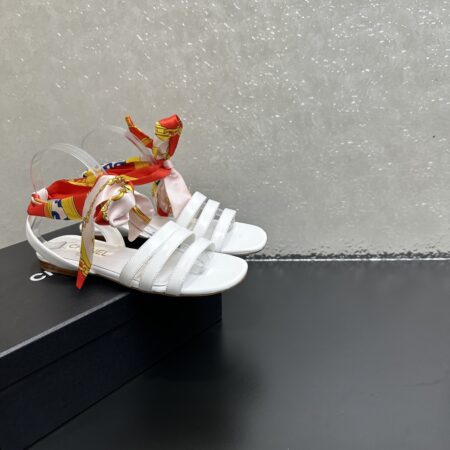 Chanel Silk Bow Strap With Roman Sandals