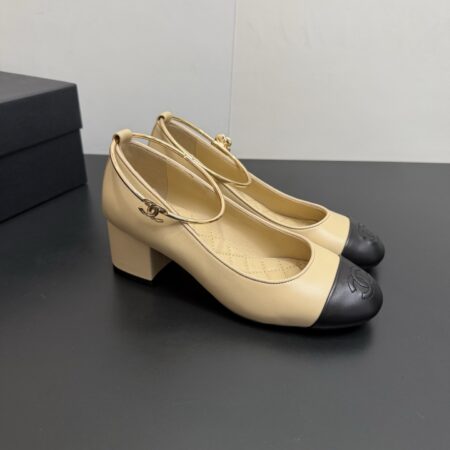 Chanel Metal Ankle Strap High Heels Ballet Shoes