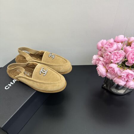 Chanel Autumn And Winter Wool Lazy Slippers