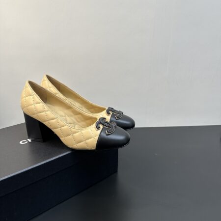Chanel Double C Wheat Button High Heeled Shoes