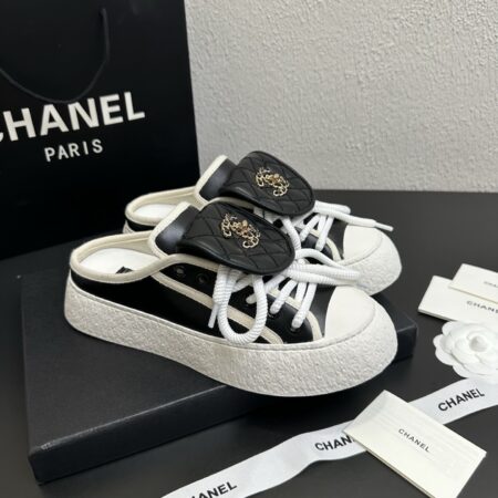 Chanel Thick Soled Casual Lid Canvas Slippers