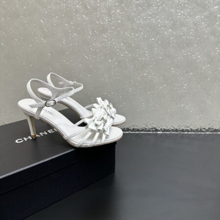 Chanel Double Bow 8.0cm High Heeled Sandals